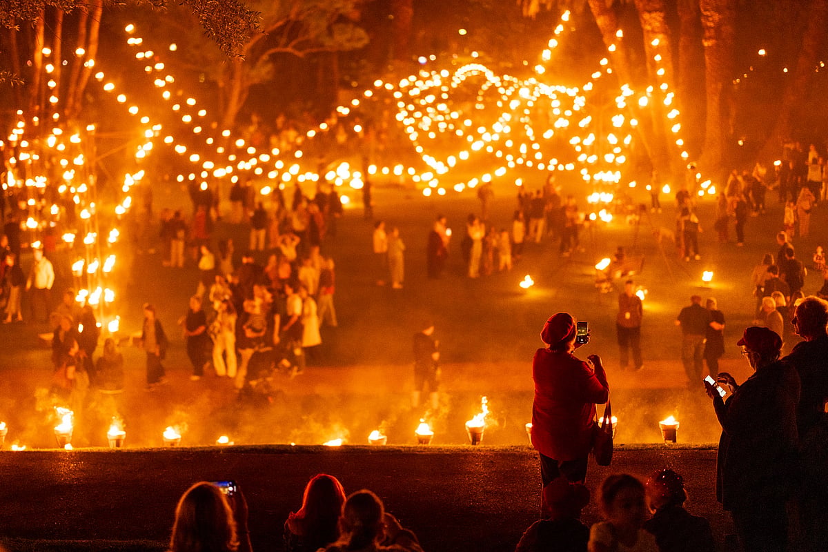 Flames in motion at Fire Gardens