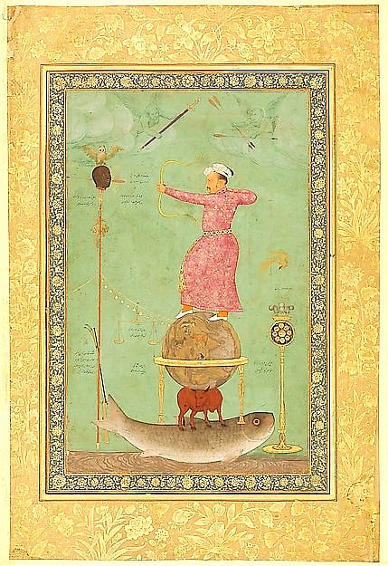 The portrait of Jehangir killing Malik Ambar. Painted by Abu'l Hasan in 1616.