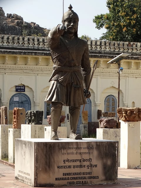 A statue of Maharaja Chhatrasal
