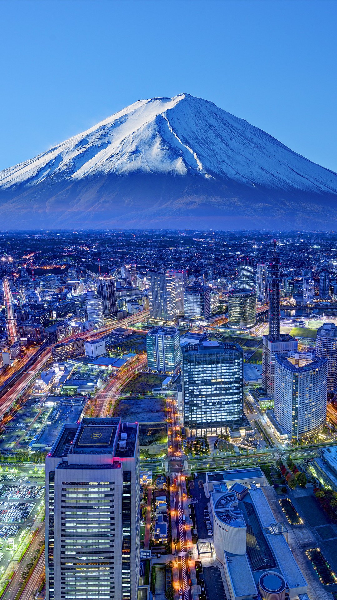 Skyline of Mt. Fuji and Yokohama