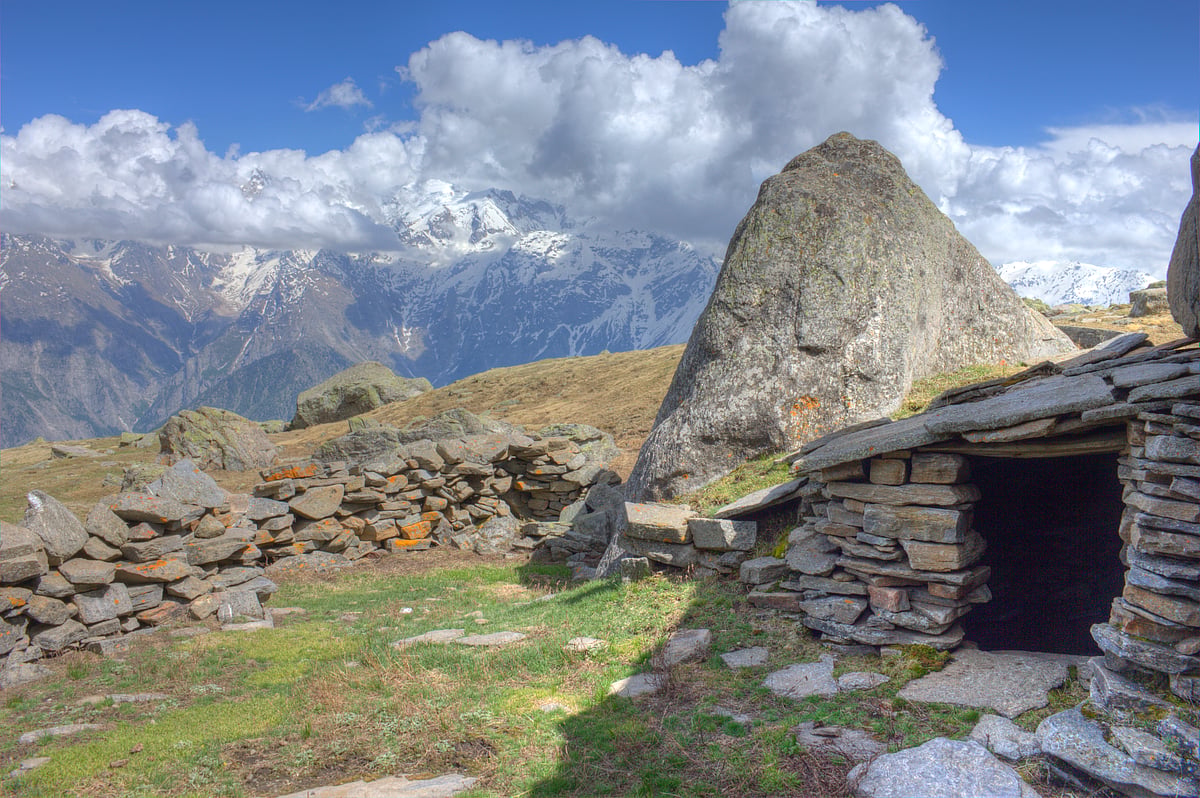 A shepherds hut in Kalpa village, Himachal Pradesh