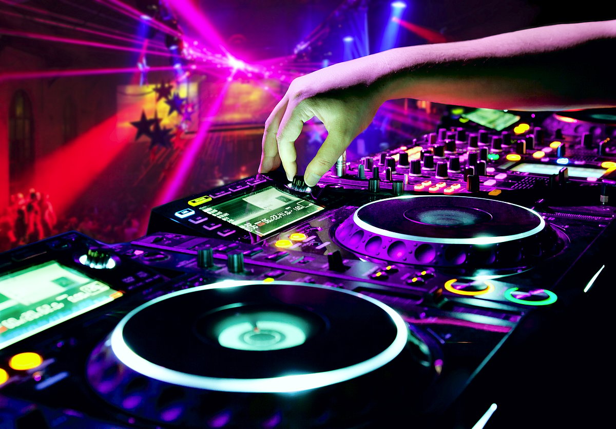 A DJ at work on a musical evening