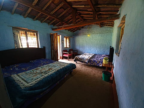 A bedroom at the Bastar Tribal Homestay