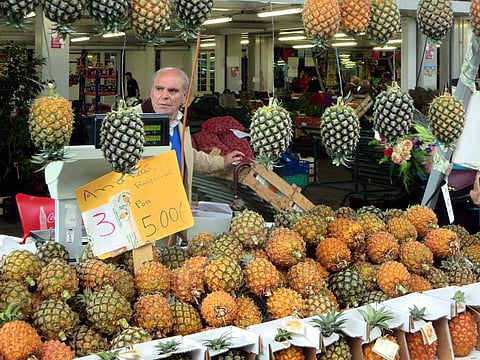 Locally grown pinapples for sale on São Miguel Island