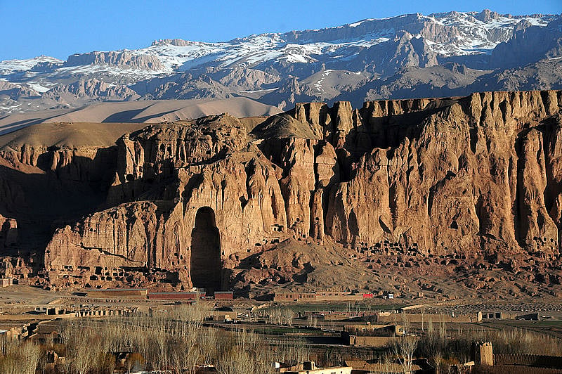 Sunrise on the Bamyan valley mountains