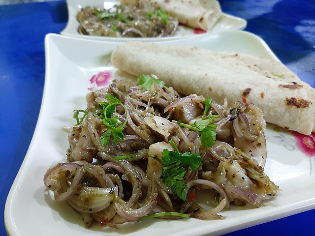 Wahan Mosdeng or pork bharta is a famous delicacy of Tripuri cuisine