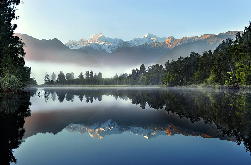 Reflection of Lake Matheson, New Zealand