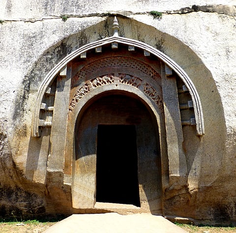 These caves were built during the Mauryan dynasty and showcased ancient Indian architecture