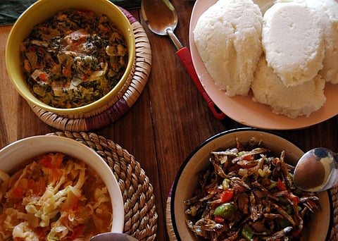 The white nsima undergoes a tedious process of making