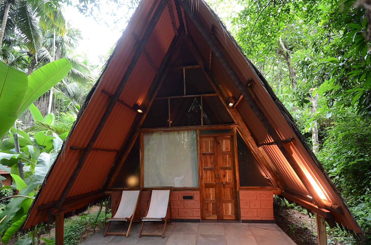 Cottages are built in the traditional style with sloping roofs, comfortable verandahs and great views