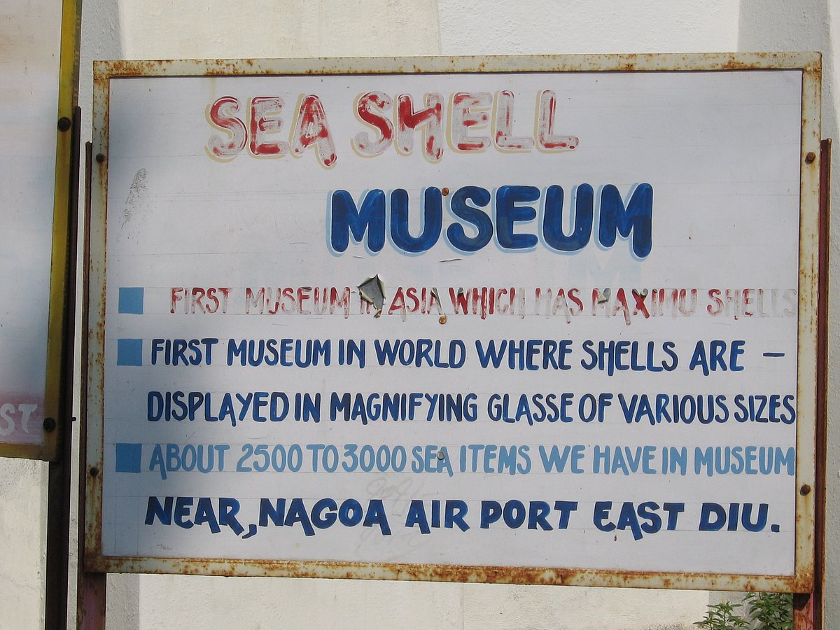 A signboard for the Seashell Museum