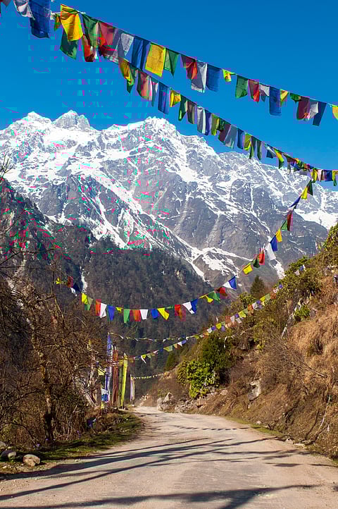 Snow-clad Himalayan Range in Sikkim