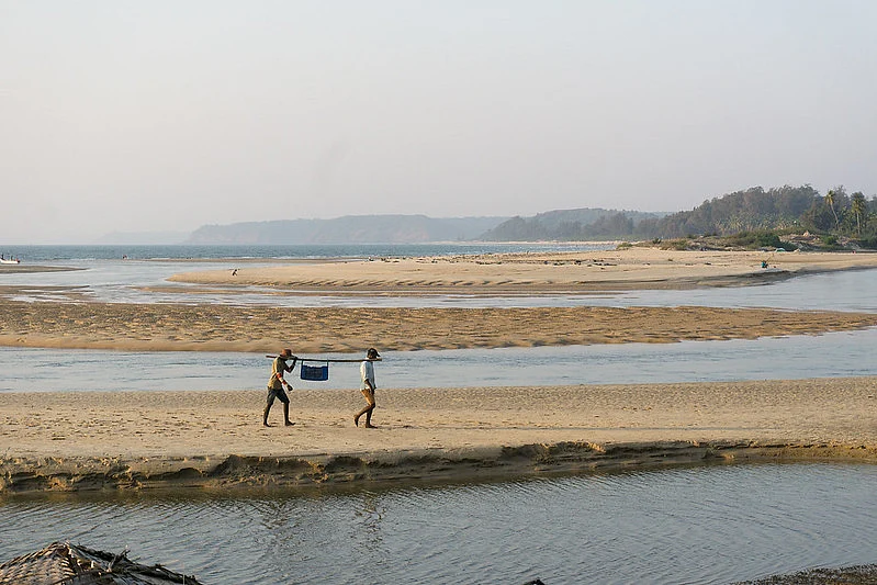 A scenery of the sandbanks on Redi beach