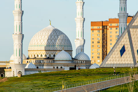 Close up of the dome of Hazret Sultan Mosque