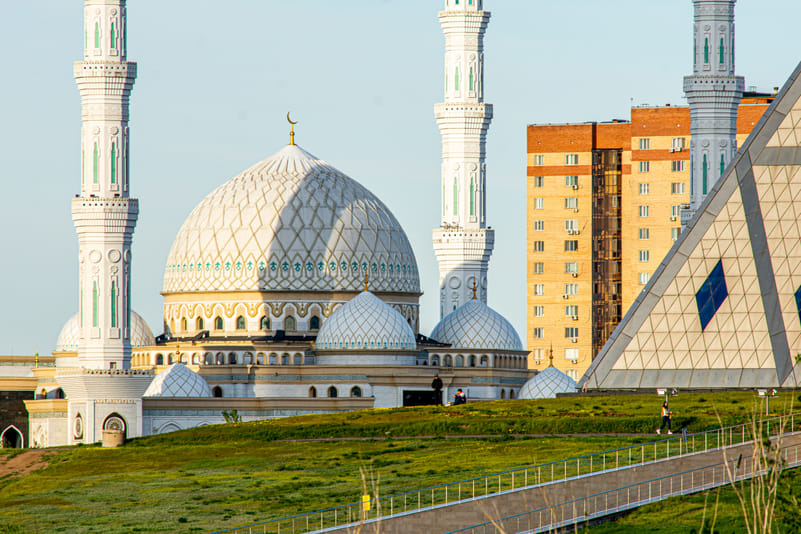 Close up of the dome of Hazret Sultan Mosque
