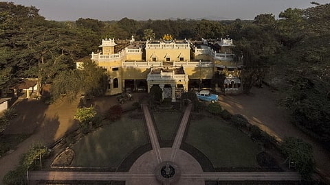 Kanker Palace is a neat, symmetrical building