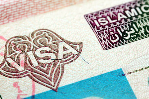Close up of Iran visa