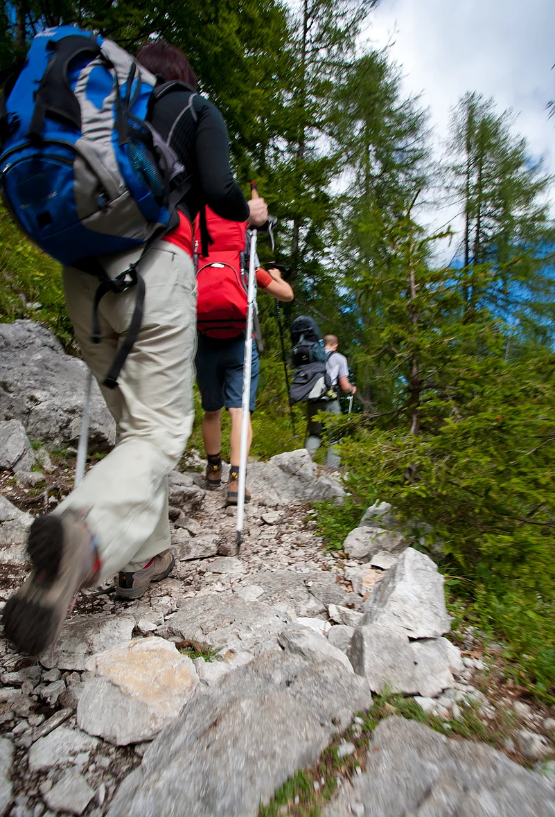 Hikers on their way to exploration