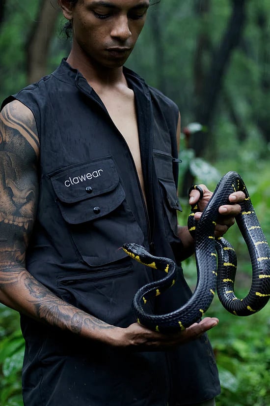 A waterproof utility vest for wild expeditions