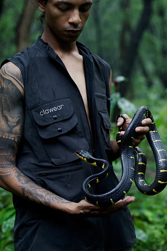 A waterproof utility vest for wild expeditions