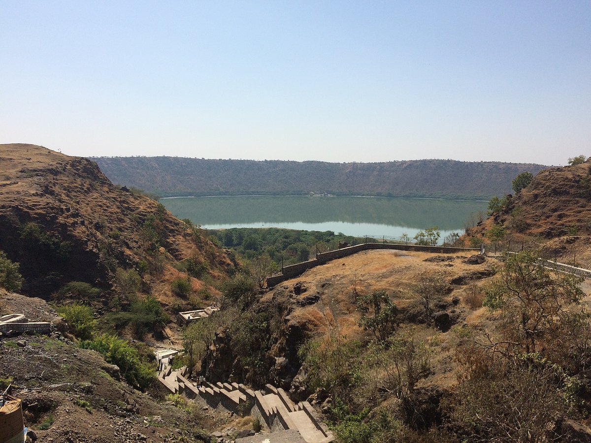 The steps from the temple leading to the crater