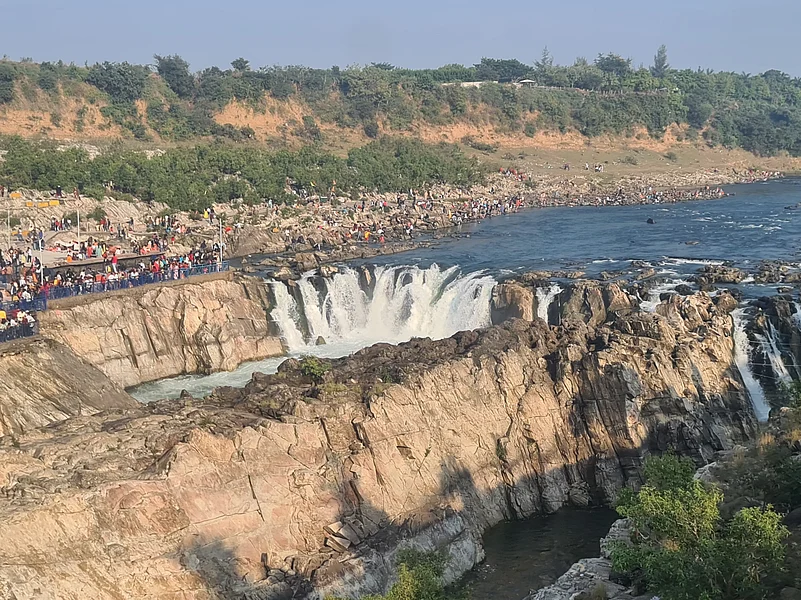 View of Dhuadhar waterfalls from Ropeway