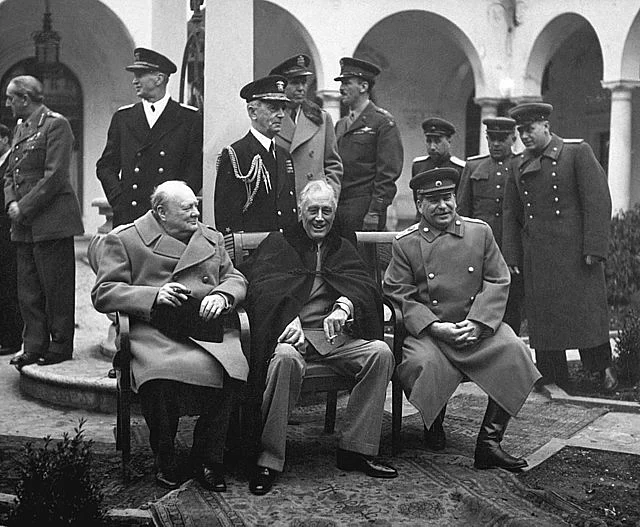 Yalta Conference. From L-R: Sir Winston Churchill, Franklin D. Roosevelt and Joseph Stalin