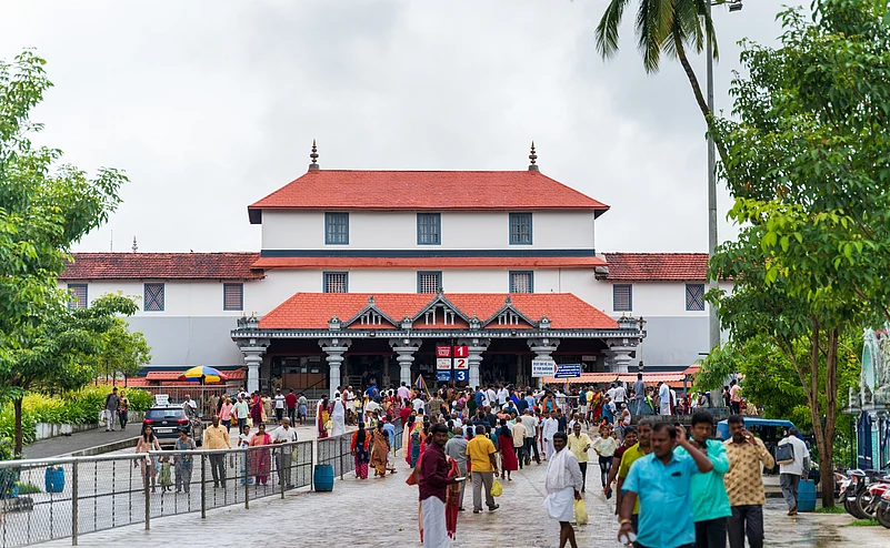 A view of the temple at Dharmasthala