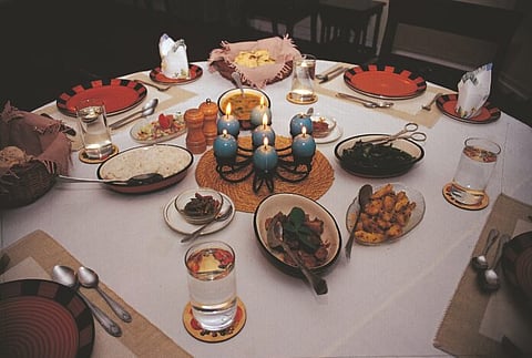 A beautifully set up dinner table at the Chowkidinghee Heritage Chang Bungalow