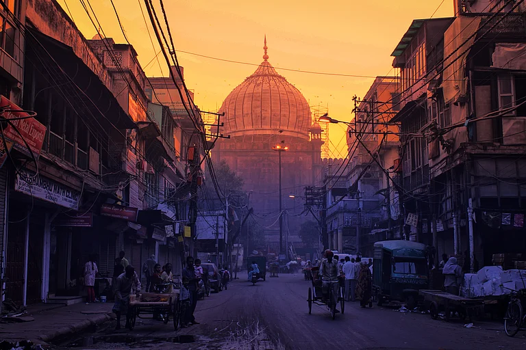 A street overlooking Jama Masjid in the morning - Shutterstock