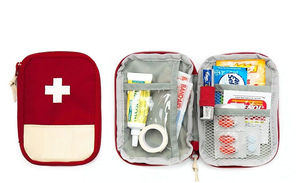 A travel first-aid kit is convenient to carry in bags and also extremely useful in almost any situation