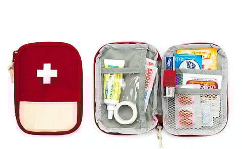 A travel first-aid kit is convenient to carry in bags and also extremely useful in almost any situation