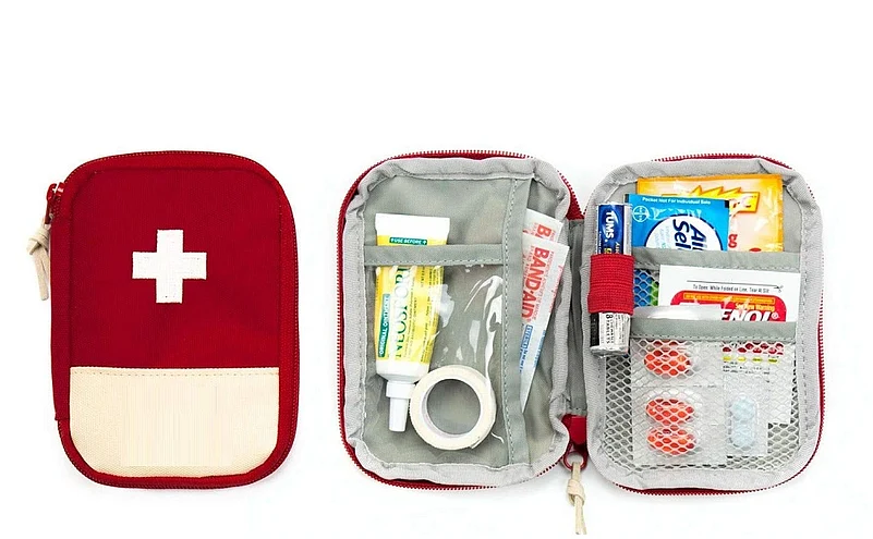 A travel first-aid kit is convenient to carry in bags and also extremely useful in almost any situation