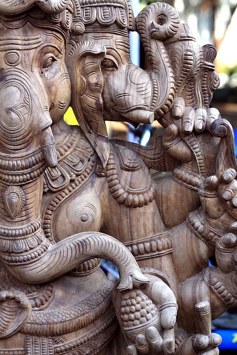 Wooden statue of Lord Ganesha