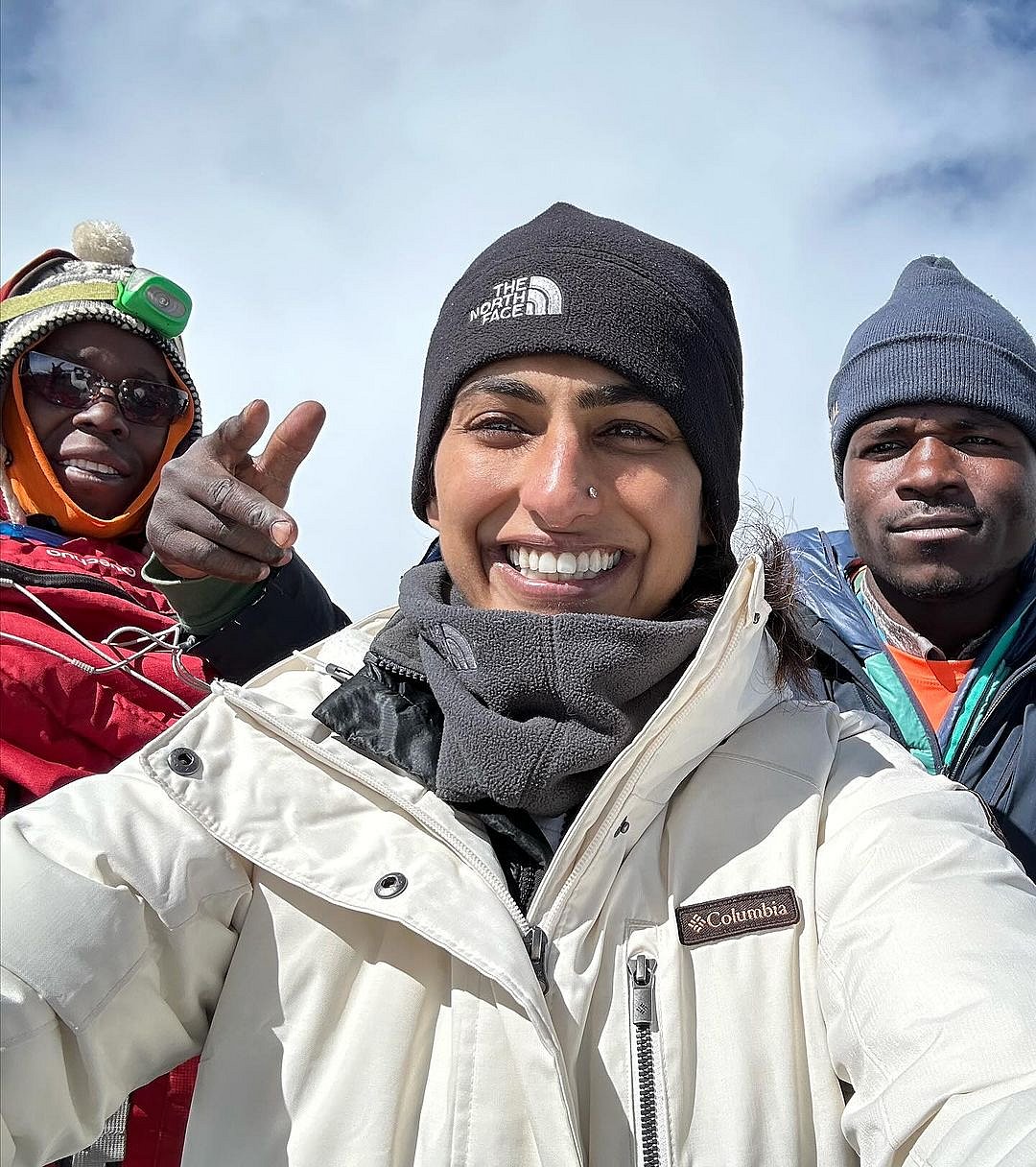 Sait with fellow climbers from the Uhuru Peak