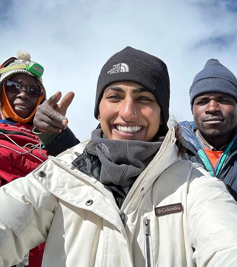 Sait with fellow climbers from the Uhuru Peak