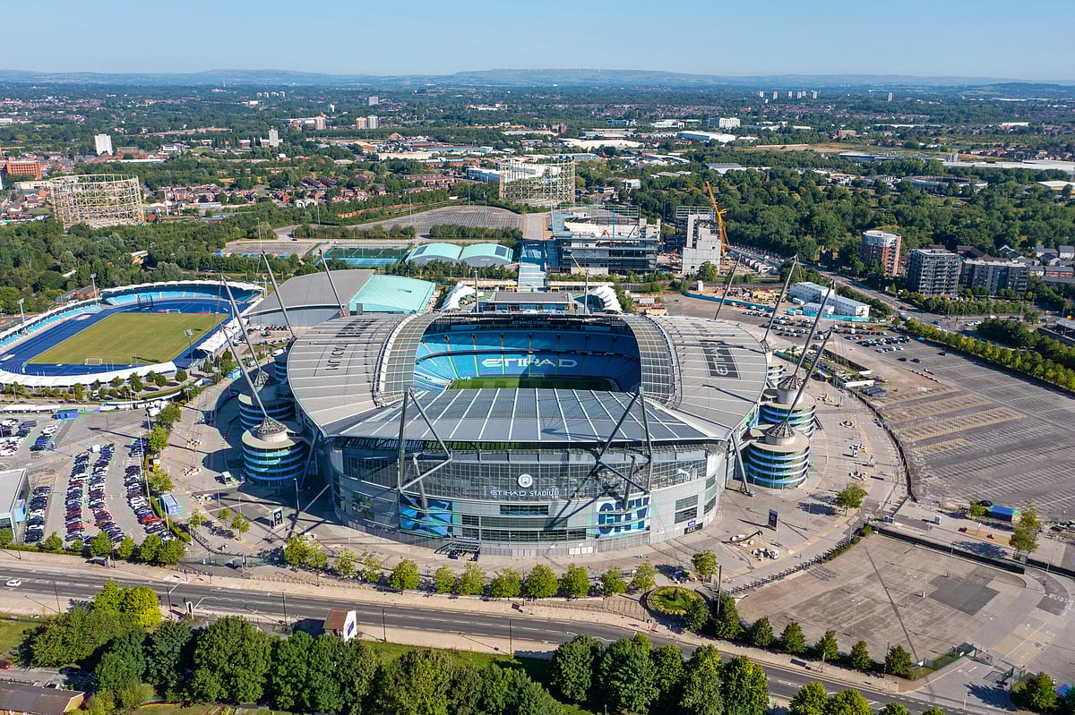 An aerial view of the Etihad Stadium