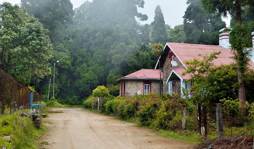 The hills are dotted with quaint bungalows 