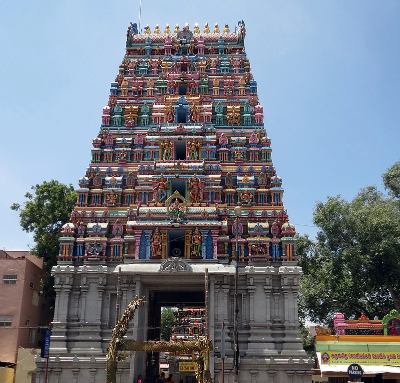 The Koniamman Temple of Coimbatore with its traditional gopuram