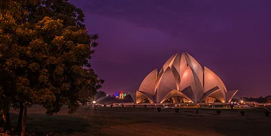 Shutterstock : The Lotus Temple is a structure of Bahai Faith encouraging worship of all religions