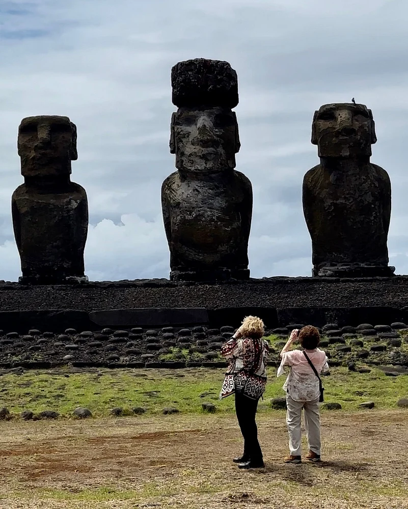 The travellers at the Easter Island