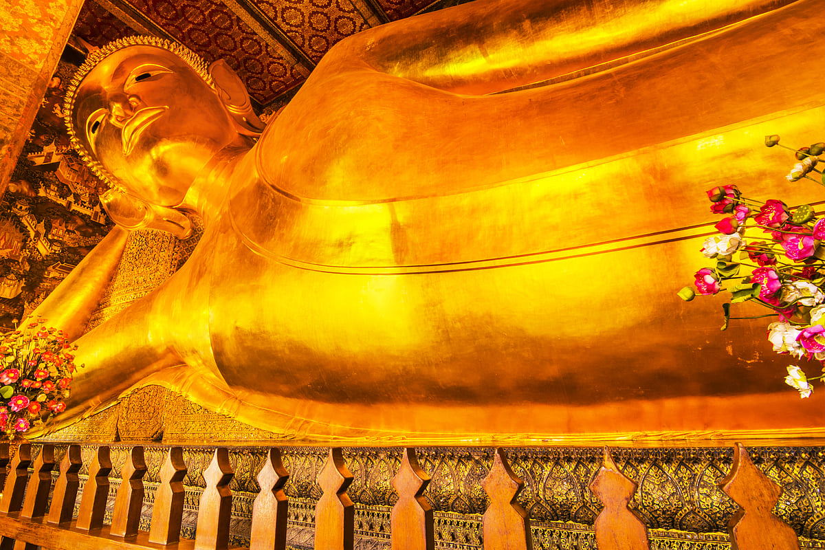 The Reclining Buddha figure is 15m high and 46m long