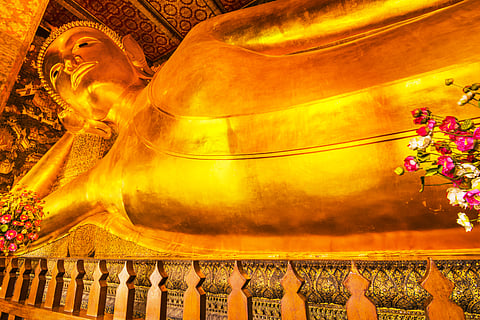 The Reclining Buddha figure is 15m high and 46m long
