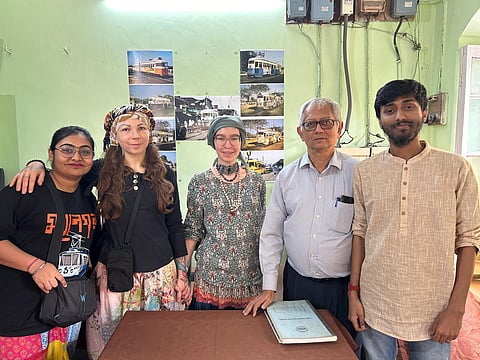 Debasish Bhattacharyya With female Russian tram drivers from St. Petersburg at CTUA  HQ in February 2024. They visited India for the sole purpose of having an intimate relationship with CTC.