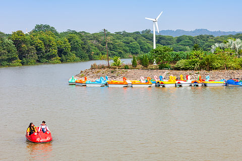 Sukhna Lake in Chandigarh is a reservoir at the foothills of the Himalayas, the Shivalik Hills.