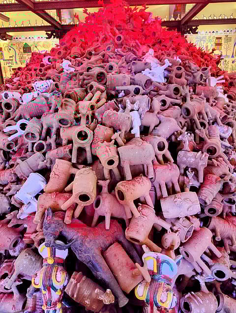 The deity Baabdev is worshipped by offering goats, local crops and terracotta figures of horses
