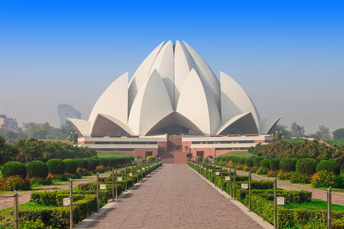 Shutterstock : The Lotus Temple, located in New Delhi, a Bahai House of Worship