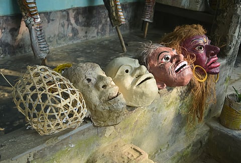 The masks are created in stages