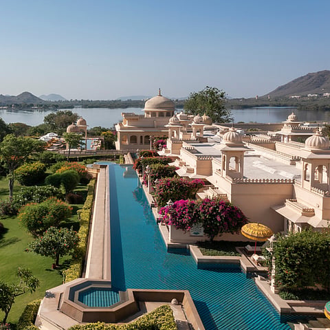 Udaivilas is a sprawling property with beautiful architecture