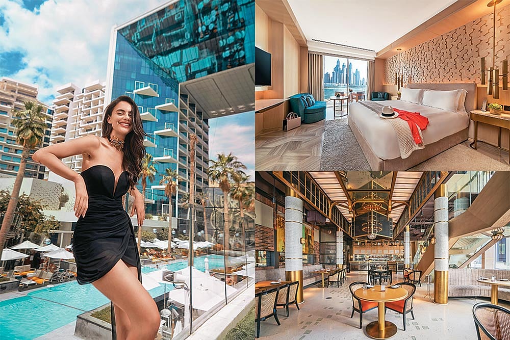 Clockwise from left: FIVE Palm Jumeirah has exclusive offerings for women guests; inside the Luxe Sea View room; relish gourmet Italian dishes at Cinque